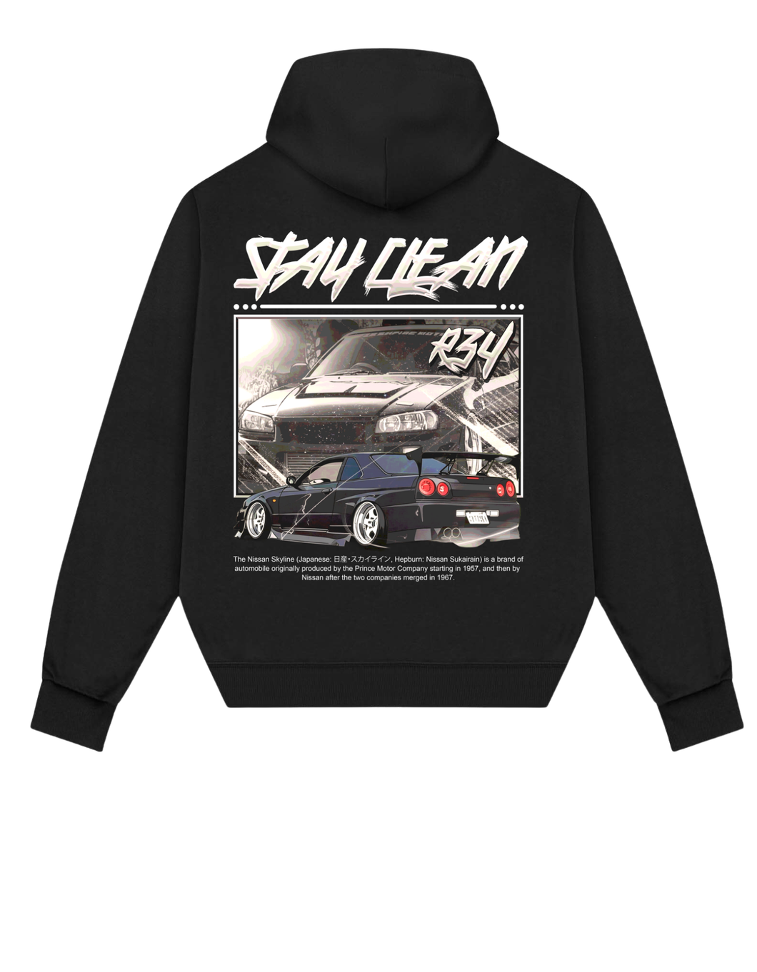 STAY CLEAN R34 SKYLINE HOODIE